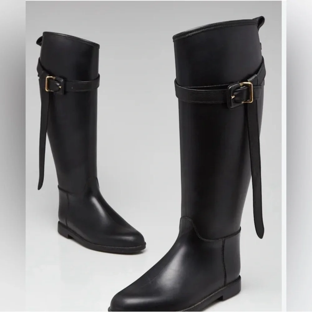 Burberry rain Black Knee-High Women's Boots! NWOT 37
